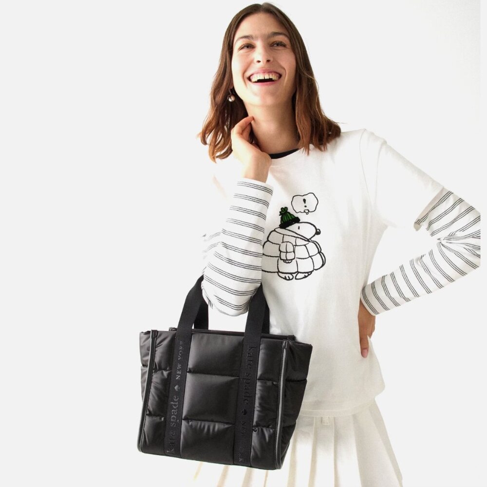 New Kate Spade Kip Puffy Small Tote Black